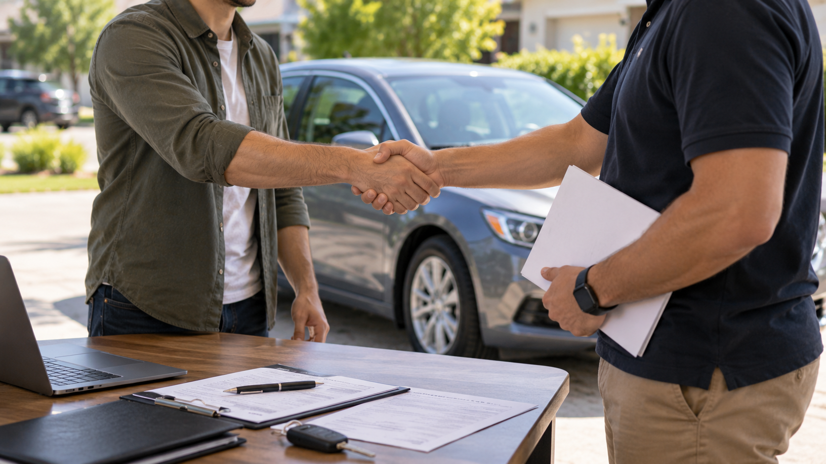 Private car sale paperwork handover